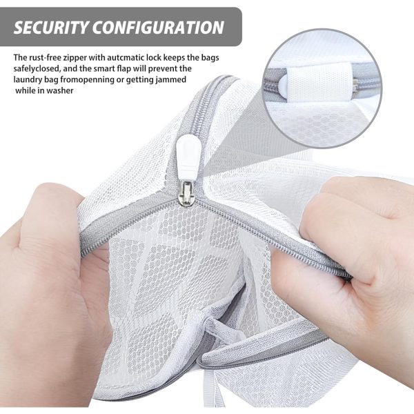Shoes Wash Bags,Sneaker Mesh Washing Bag,Shoe Cleaning Laundry Bag,Gray Zipper,Large Size,8 x 13.8 inch,Pack of 2 for Gym Shoes,Sneaker,Slipper and So on - Image 2