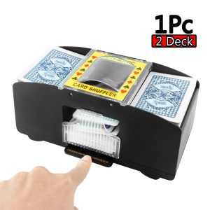 2 Decks Automatic Card Shuffler by Emlimny, Battery Operated Poker Shuffler