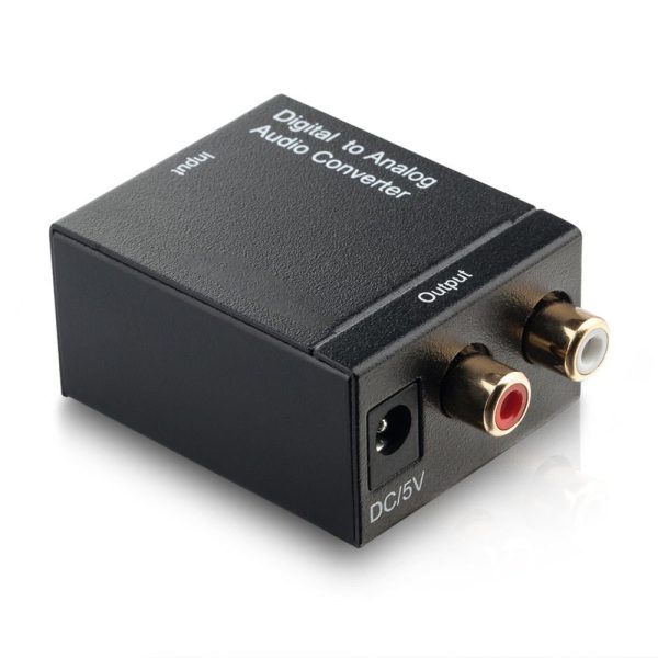 Digital Optical Coax to Analog RCA Audio Converter Adapter with Fiber Cable - Image 2