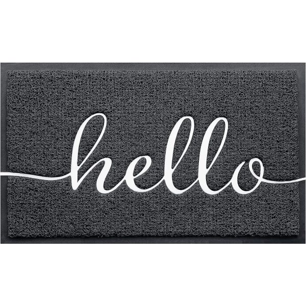 Door Mat (30"x17.5",Black), Welcome Mat Low Profile Floor Mat Front Doormat Non Slip Mats for Entryway, Patio, High Traffic Areas