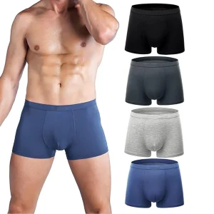 Mens Trunks Underwear,Men's Breathable Modal Microfiber Trunks Underwear Covered Band Multipack
